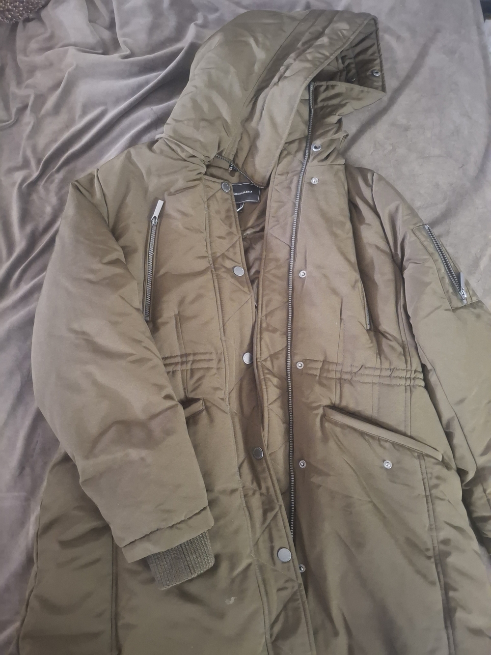 Men's Olive Hooded Winter Parka Jacket